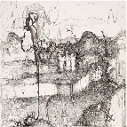 Lin Guocheng, Peach Garden, Watercolor, Pen and Ink on Paper, 125cm x 95cm, 2011